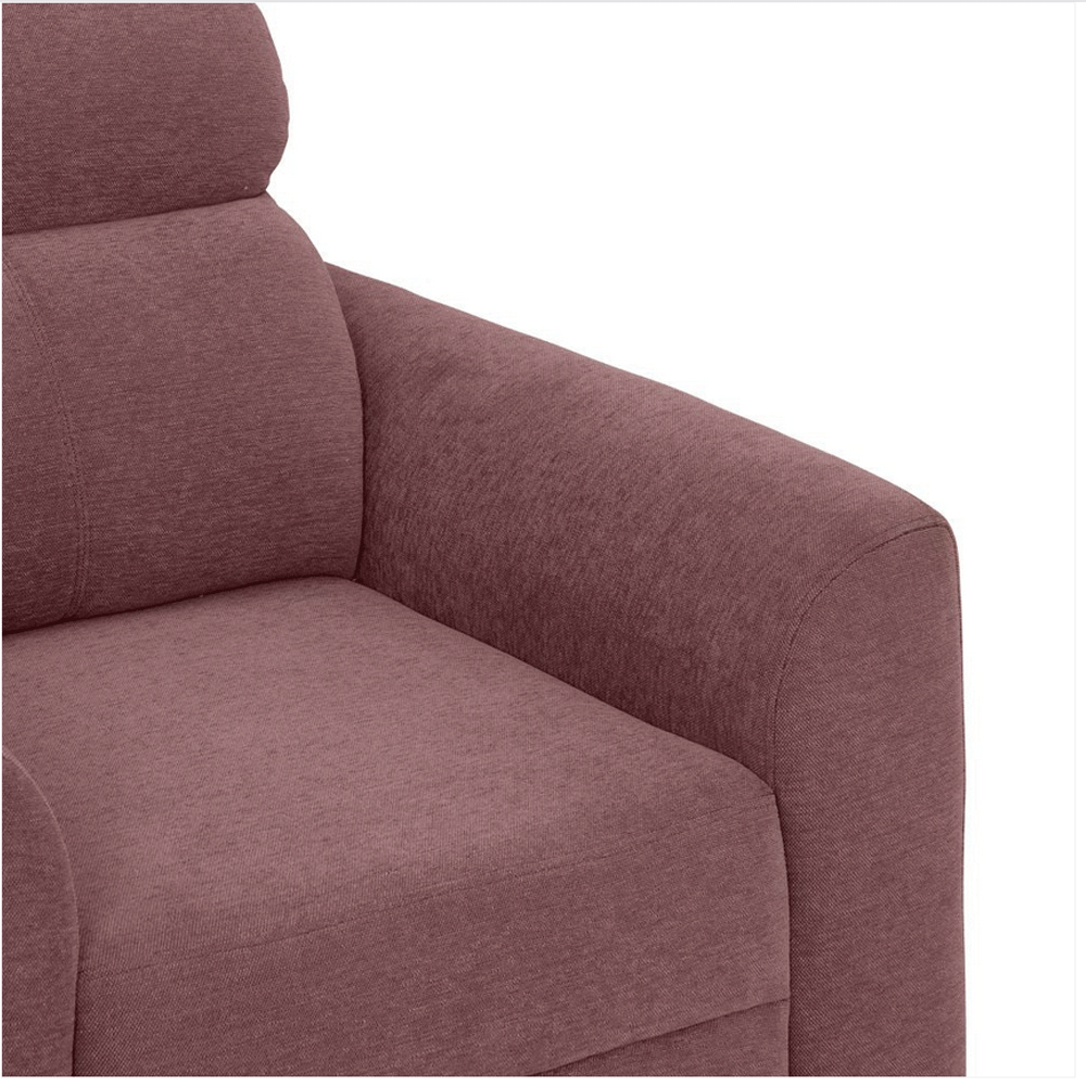 63669 DUROFLEX SOFA WITH LOUNGER ZIVO PLUS DUSKY PINK FABRIC 3SEATER  