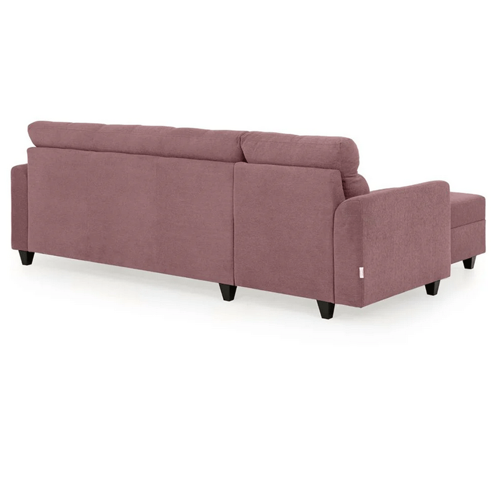 63669 DUROFLEX SOFA WITH LOUNGER ZIVO PLUS DUSKY PINK FABRIC 3SEATER  