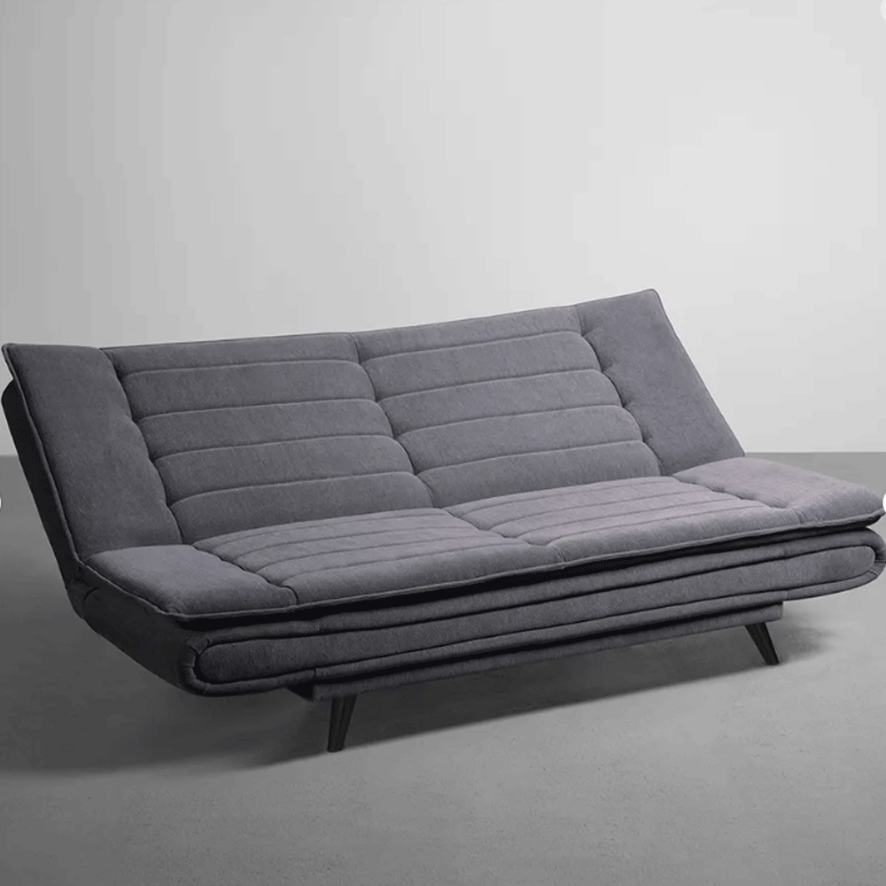 63657 SOFABED TWO - FOLDABLE 3 SEATER SOFA CUM BED, (FABRIC, ASH GREY)