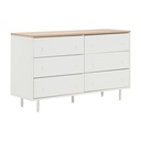 45426 MINIMAL CHEST OF 6 DRAWERS 120 CM. WT/LW	 