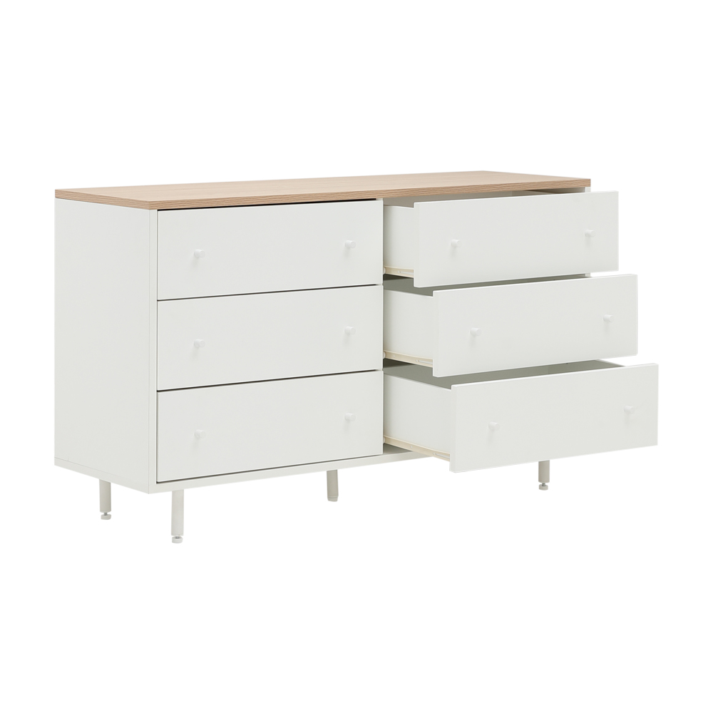 45426 MINIMAL CHEST OF 6 DRAWERS 120 CM. WT/LW	 