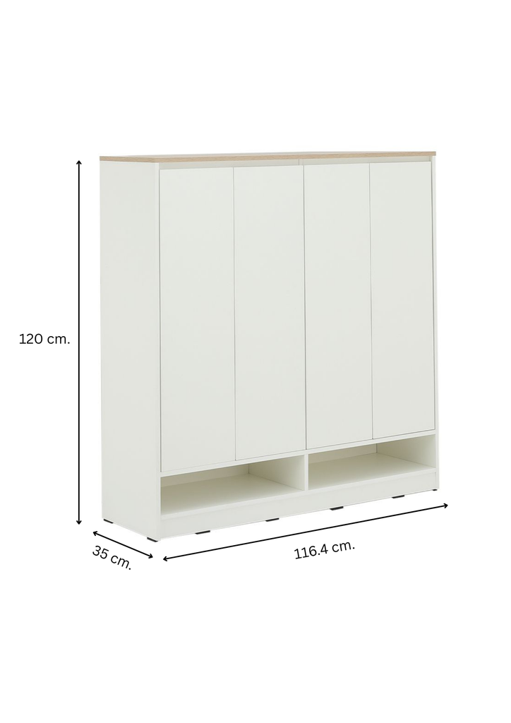 66549 PEZZO/N SHOE CABINET4DR. 116CM WT/LO15      