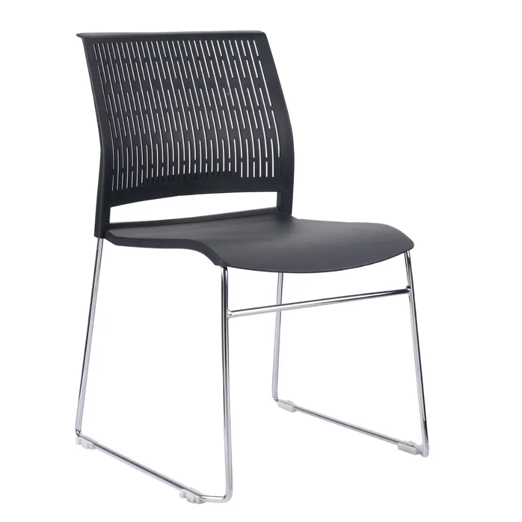 19094 VISITOR CHAIR STL-092 CHROME FRAME BLACK