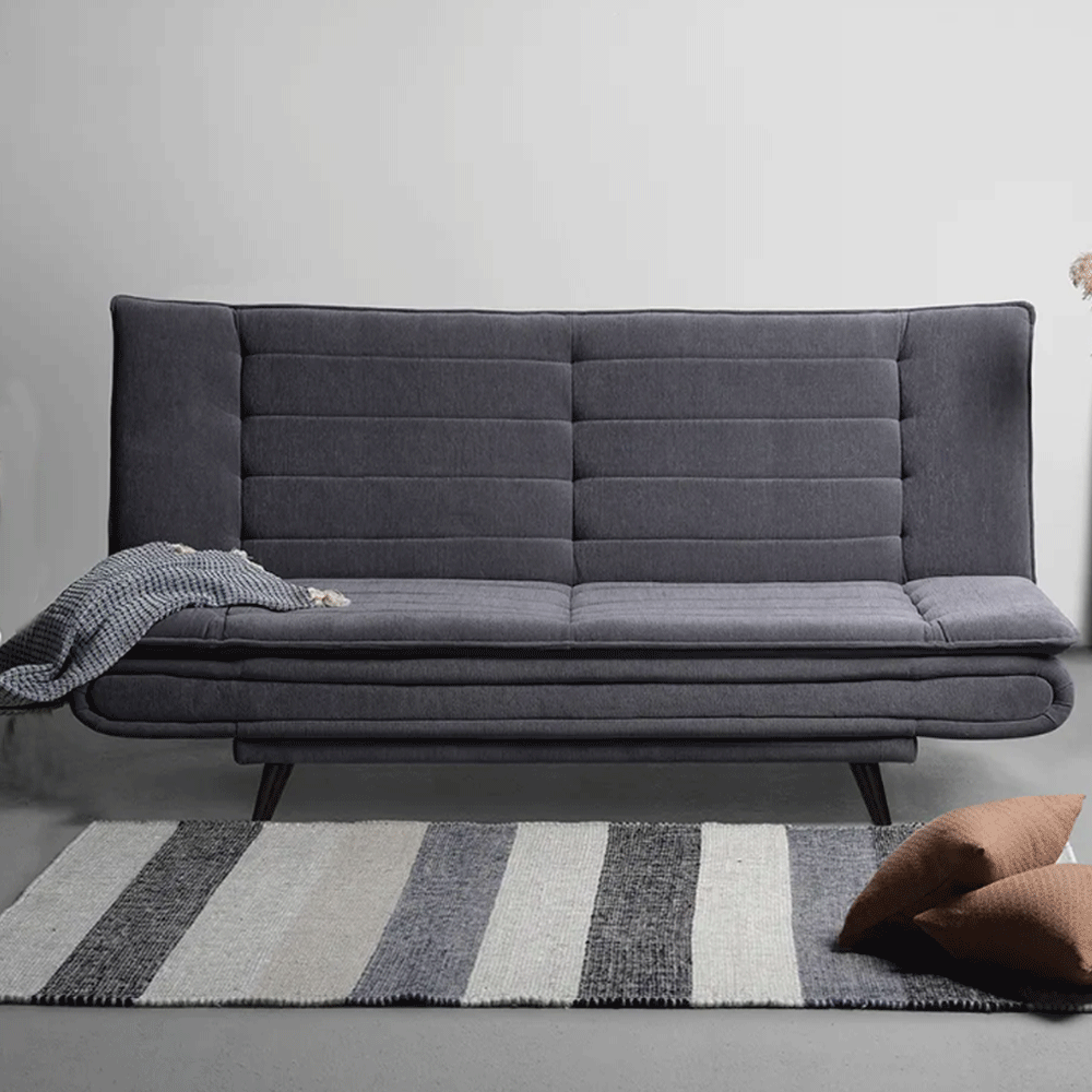 63657 SOFABED TWO - FOLDABLE 3 SEATER SOFA CUM BED, (FABRIC, ASH GREY)