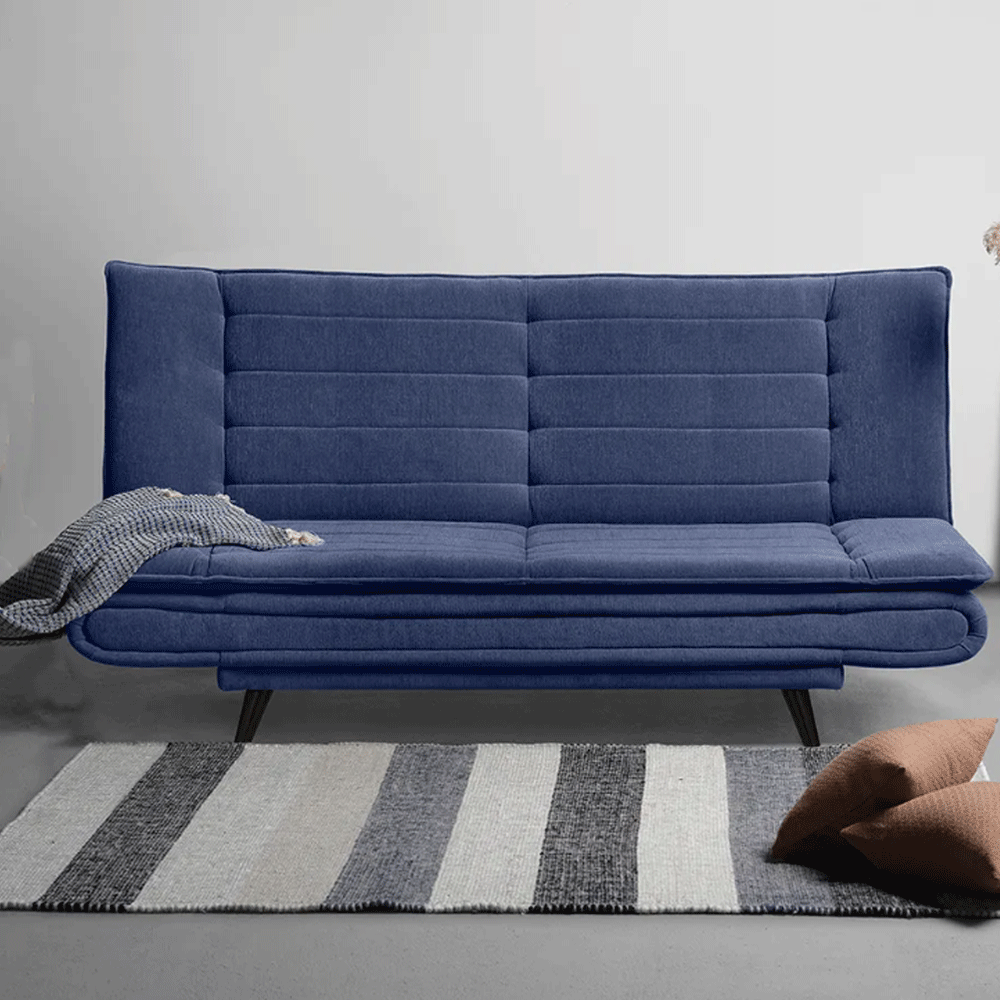 63658 DUROFLEX SOFABED FOLDABLE 3SEATER SOFA CUM BED,(FABRIC, INK BLUE)