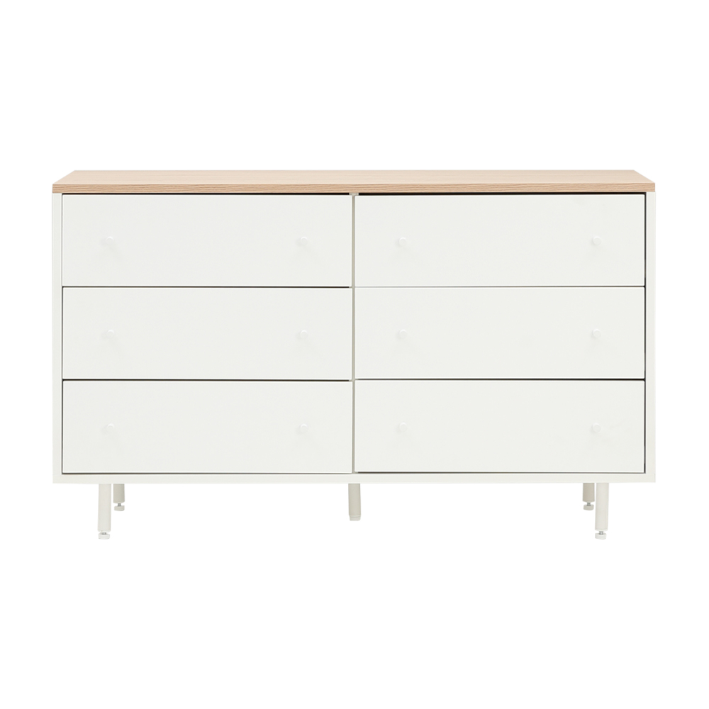 45426 MINIMAL CHEST OF 6 DRAWERS 120 CM. WT/LW	 