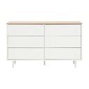 45426 MINIMAL CHEST OF 6 DRAWERS 120 CM. WT/LW	 
