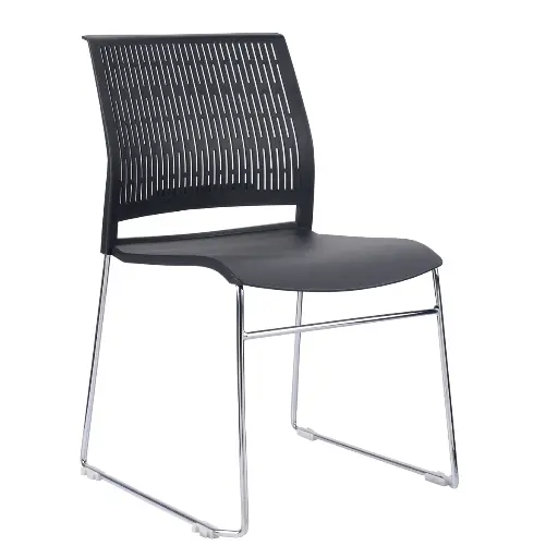 [19094] 19094 VISITOR CHAIR STL-092 CHROME FRAME BLACK