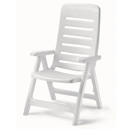 [39233] 39233 PLASTIC CLEOPATRA ARM CHAIR 5 POSITION WHITE-ART S1125W SCAB