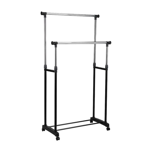 [66508] 66508 RAY DOUBLE-BAR DRYING RACK BK/SV