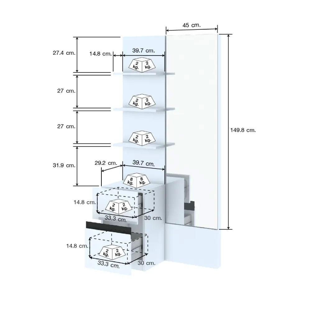 42476 ILLUSION PLUS DRESSING TABLE WT#01