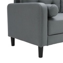 66541 RAFFY FABRIC SOFA 3/S GY 