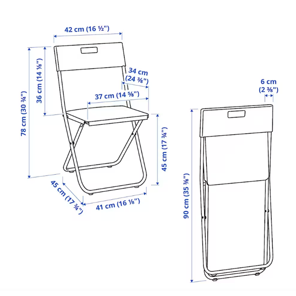 19139 FOLDING BLACK CHAIR 00217797