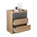 42487 MERINDA CHEST 3 DRAWERS NT/DGY 60X39X73.7CM