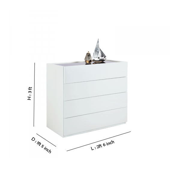 41331 BLANC-P4 DRAWER 90CM WT #01