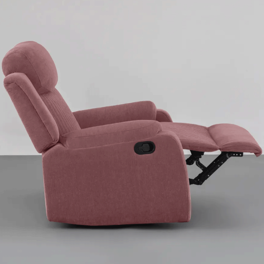 63664 DUROFLEX RECLINER RX6 - SINGLE SEATER FABRIC RECLINER (LILLY PINK)