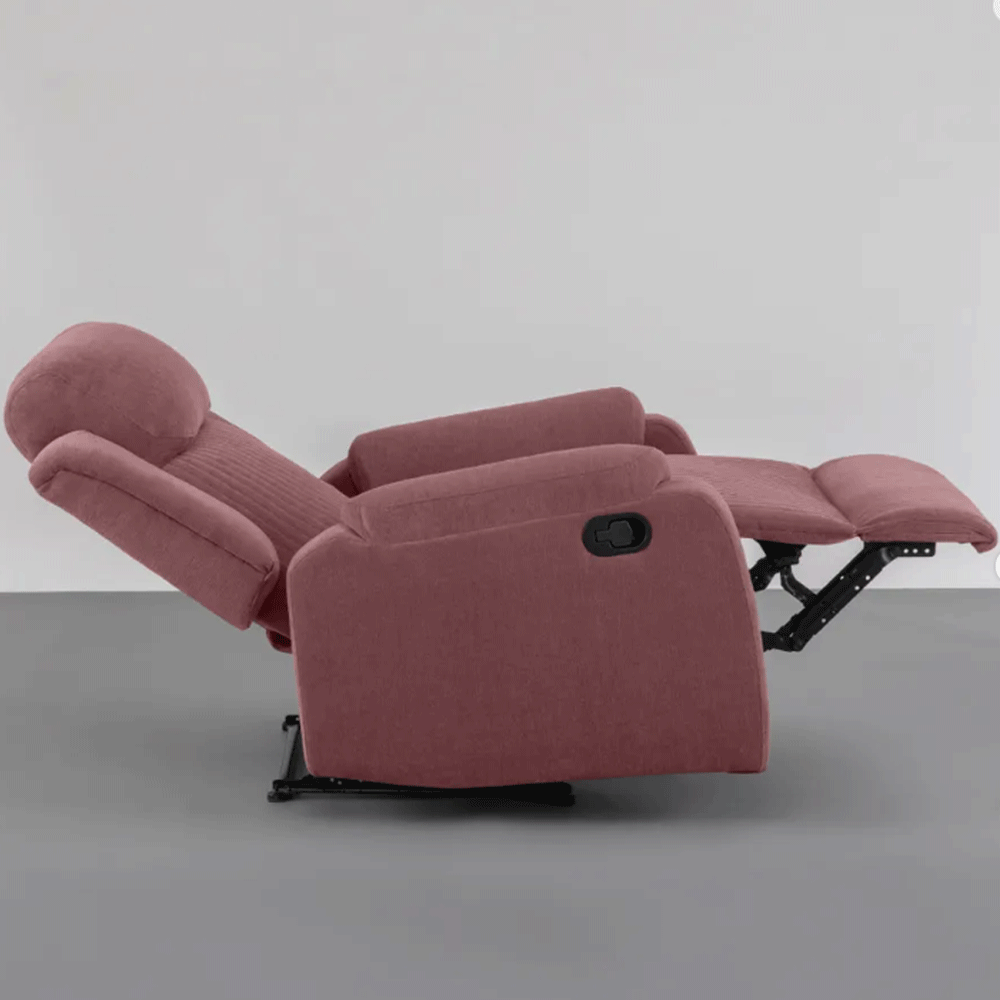 63664 DUROFLEX RECLINER RX6 - SINGLE SEATER FABRIC RECLINER (LILLY PINK)