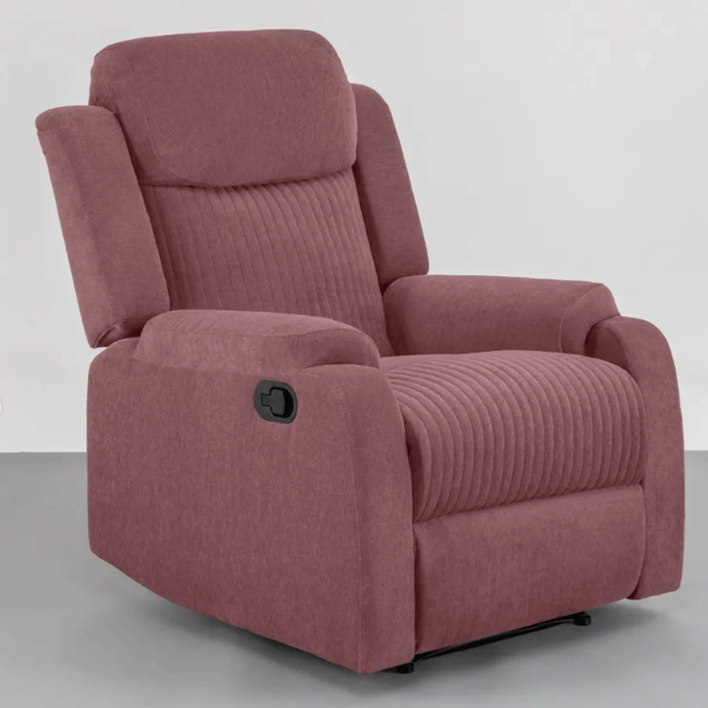 63664 DUROFLEX RECLINER RX6 - SINGLE SEATER FABRIC RECLINER (LILLY PINK)