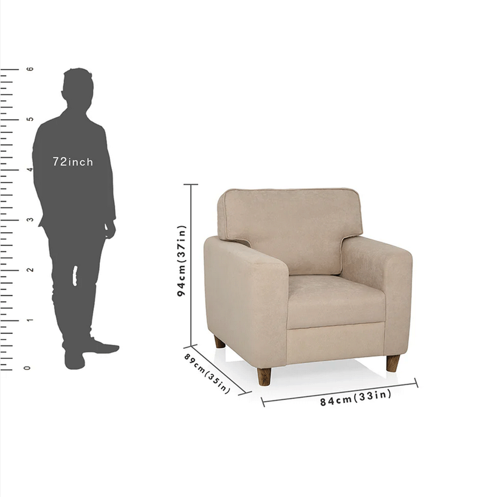 63660 DUROFLEX SOFA UTOPIA BEIGE FABRIC 1SEATER   