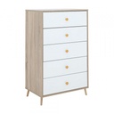 42500 ORCHID CHEST 5 DRAWERS 60CM NT/WT 60X38X95.8CM