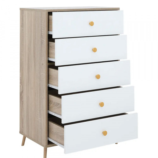 42500 ORCHID CHEST 5 DRAWERS 60CM NT/WT 60X38X95.8CM