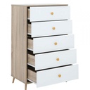 42500 ORCHID CHEST 5 DRAWERS 60CM NT/WT 60X38X95.8CM