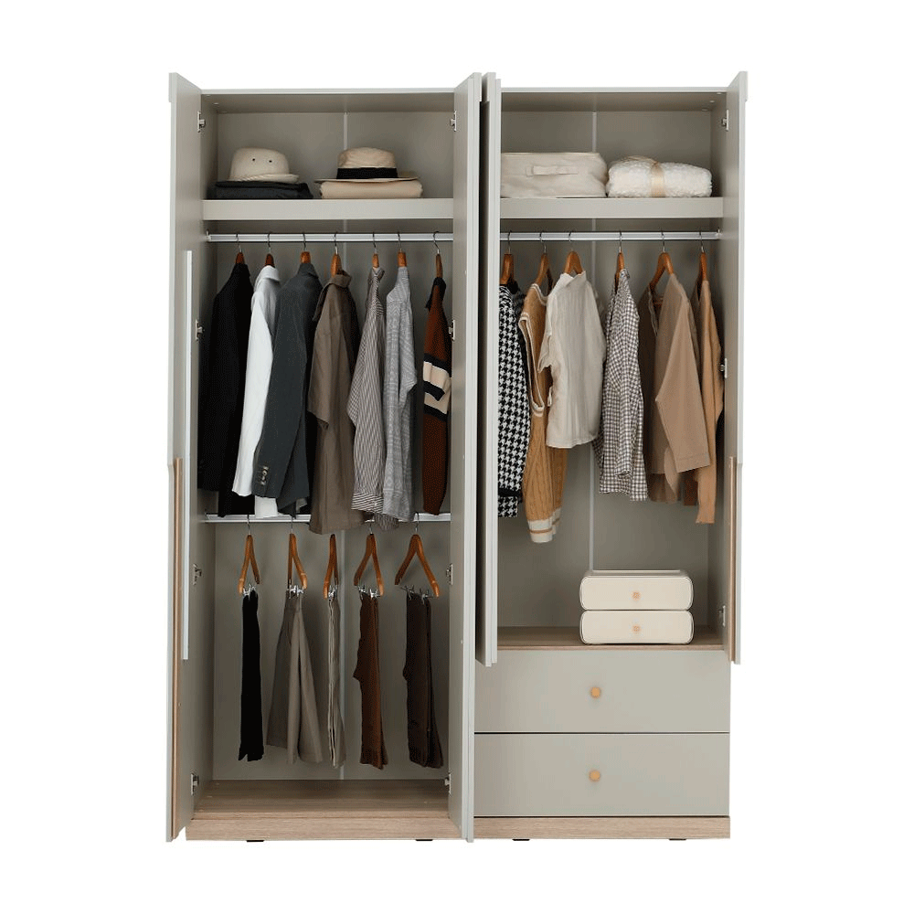 66567 MELBOURNE 4 DR WARDROBE SS/LO15 PB WITH FOIL FINISHED 