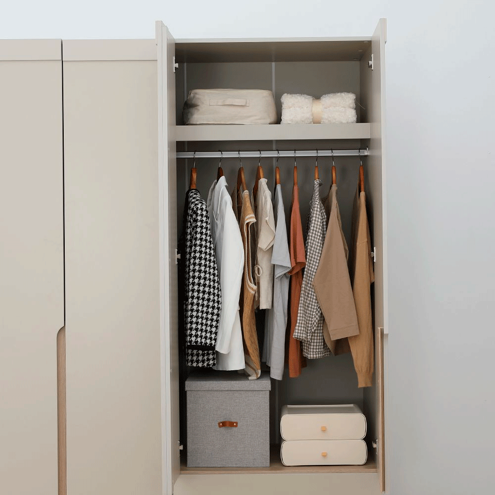 66567 MELBOURNE 4 DR WARDROBE SS/LO15 PB WITH FOIL FINISHED 