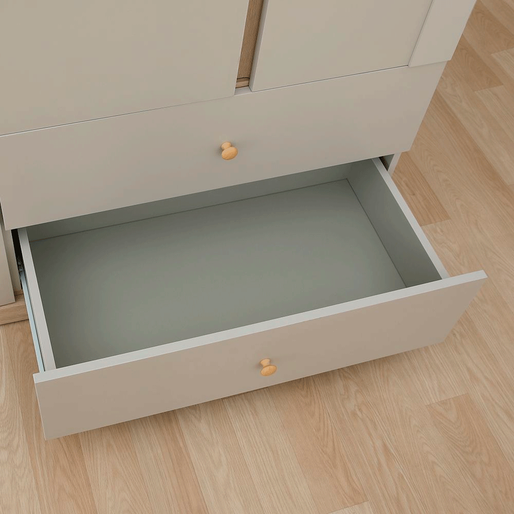 66567 MELBOURNE 4 DR WARDROBE SS/LO15 PB WITH FOIL FINISHED 