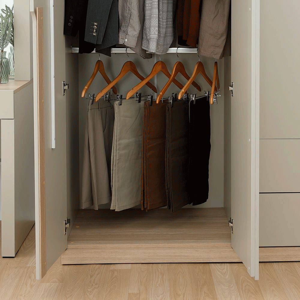 66567 MELBOURNE 4 DR WARDROBE SS/LO15 PB WITH FOIL FINISHED 