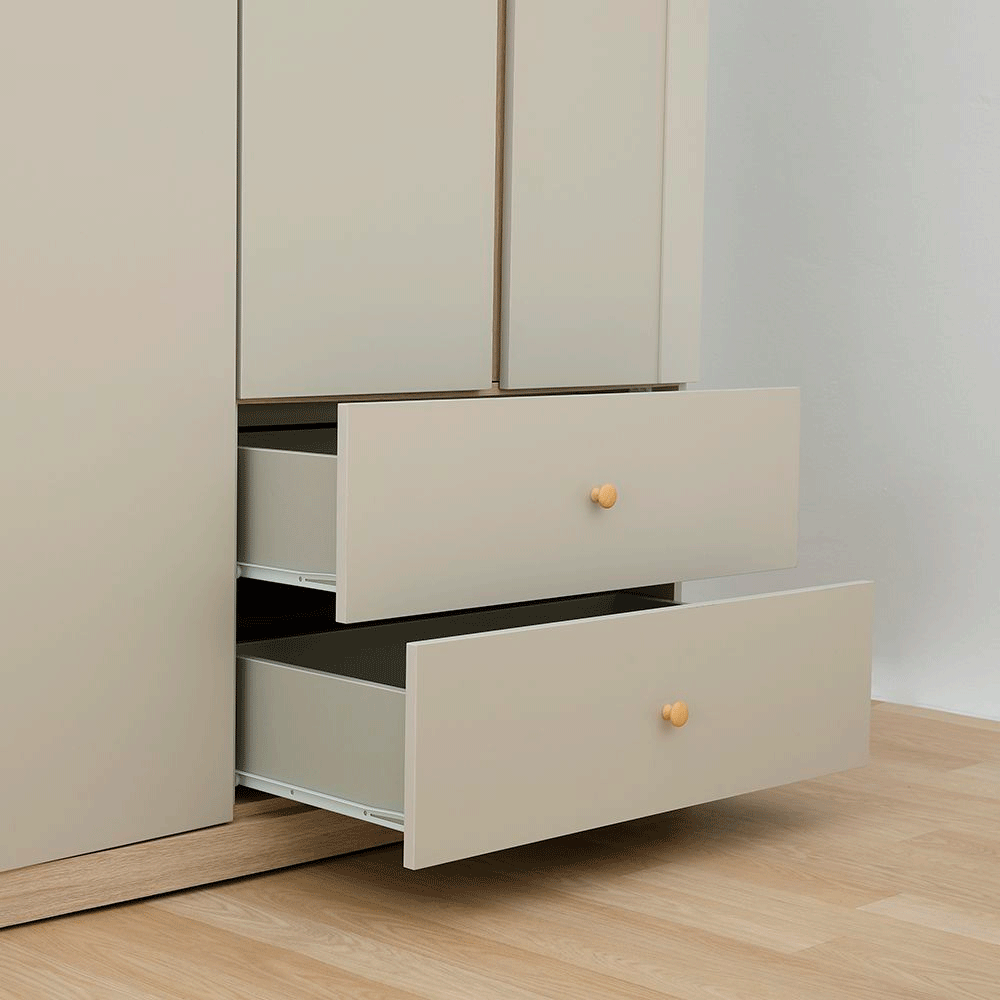 66567 MELBOURNE 4 DR WARDROBE SS/LO15 PB WITH FOIL FINISHED 