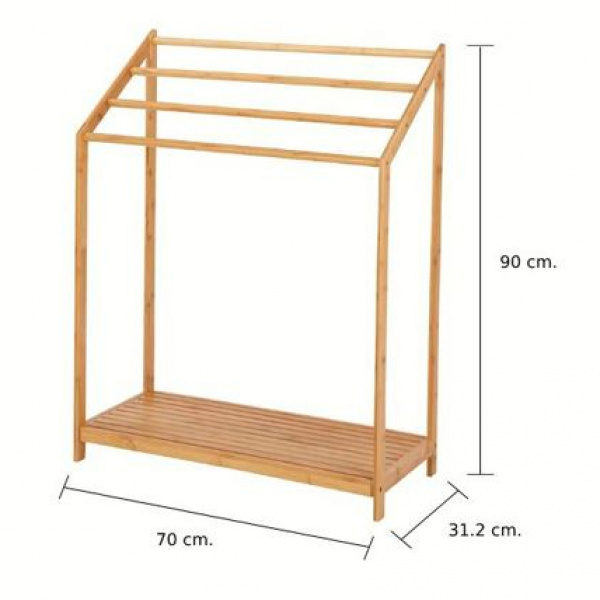 42371 ASHLEY TOWEL RACK WITH SHELF 70X31.2X90 CM NT