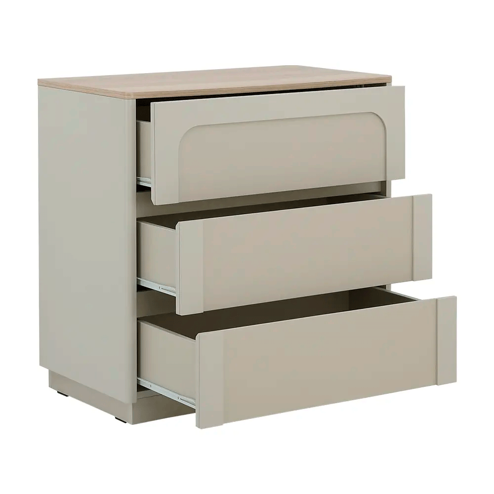 66569 MELBOURNE CHEST OF 3DRAWERS SS/LO15 PB WITH FOIL FINISHED 