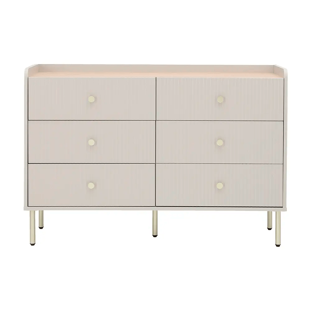 66571 SEOUL CHEST OF 6 DRAWERS 120 CM GY PARTICLEBOARD+MELAMINE,MDF+PAINTING 