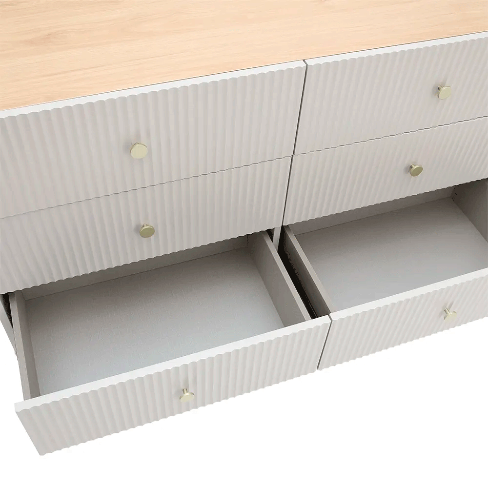66571 SEOUL CHEST OF 6 DRAWERS 120 CM GY PARTICLEBOARD+MELAMINE,MDF+PAINTING 