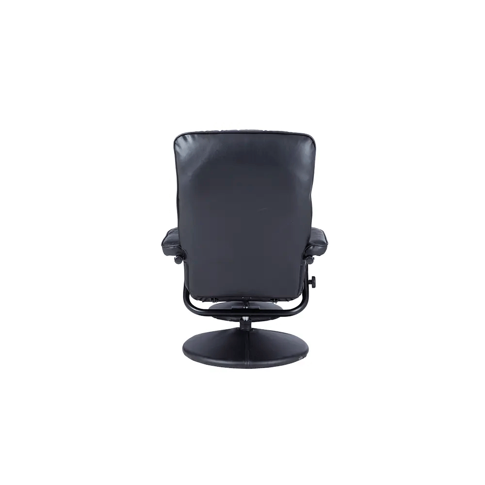 41187 H-THAZAR PVC RELAX CHAIR+STOOL BK
