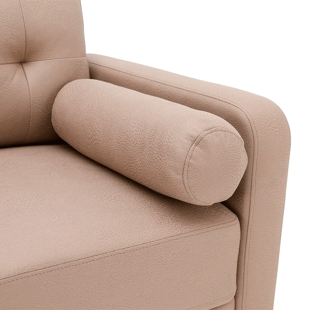 66577 RAFFY FABRIC SOFA 2/S LBN FABRIC UPHOLSTERED, PLASTIC LEGS 