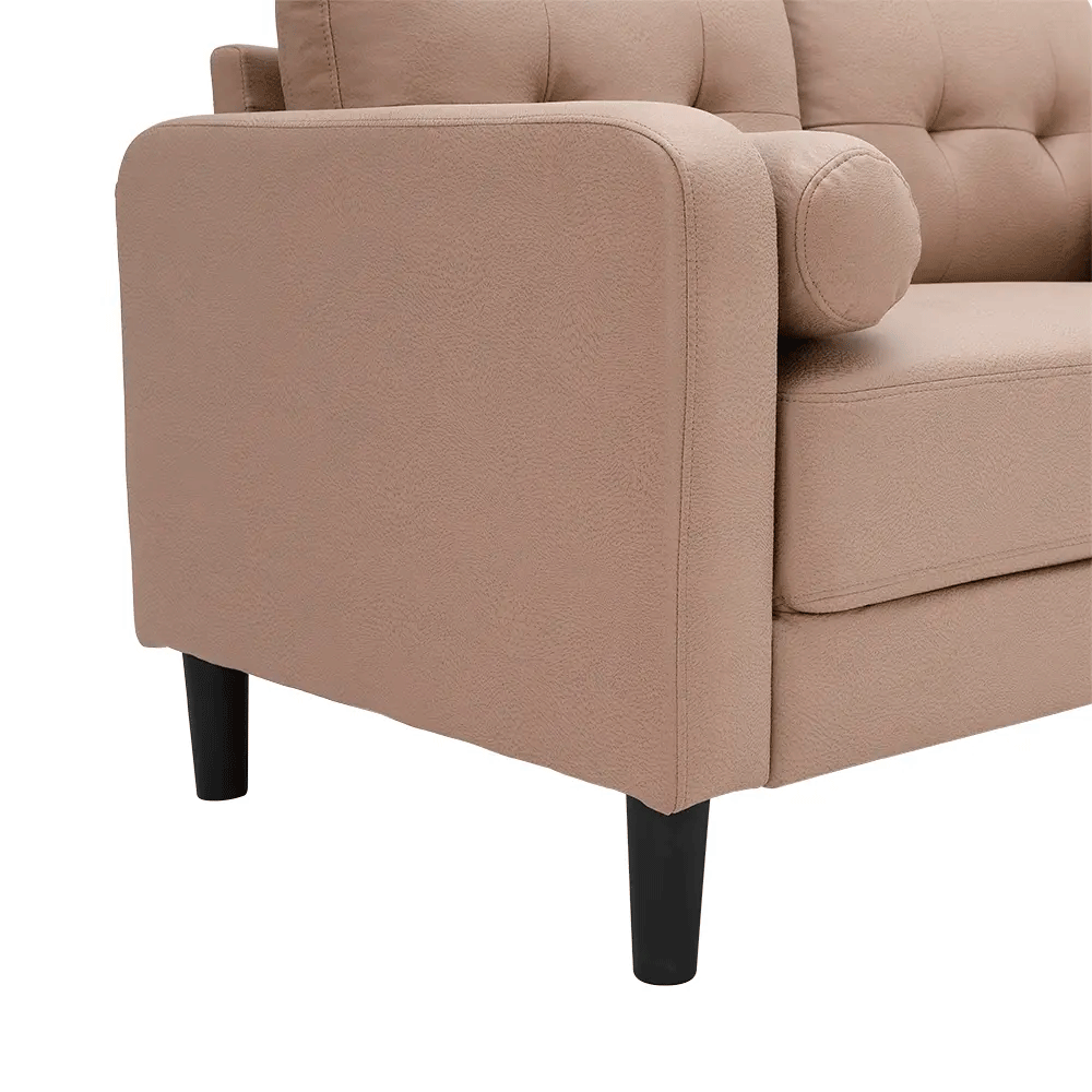 66577 RAFFY FABRIC SOFA 2/S LBN FABRIC UPHOLSTERED, PLASTIC LEGS 