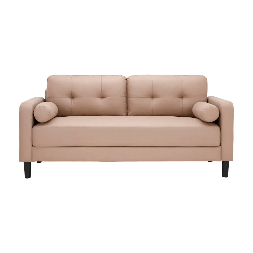 66578 RAFFY FABRIC SOFA 3/S LBN FABRIC UPHOLSTERED, PLASTIC LEGS 