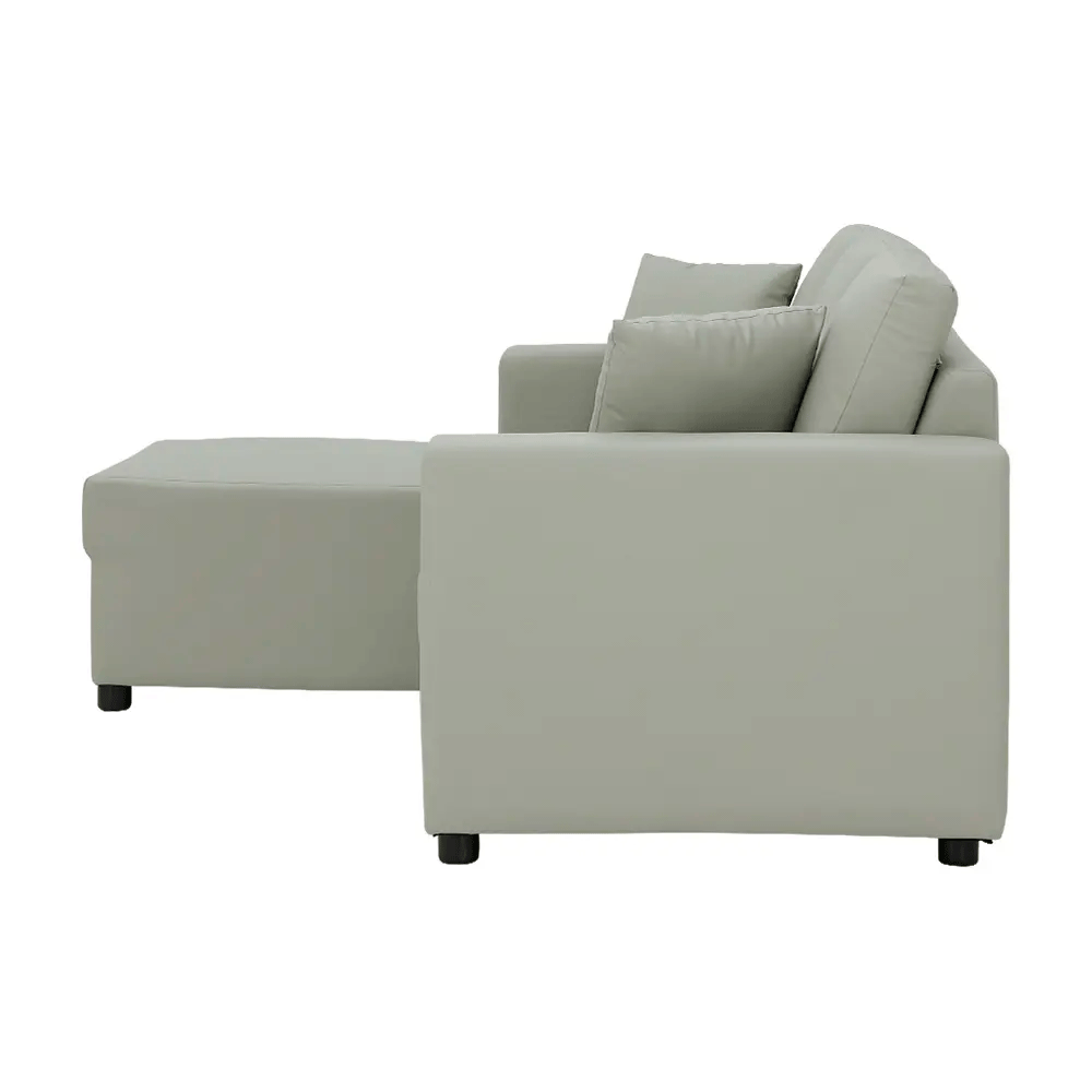 66589 H-JORGE/P PVC L-SHAPE SOFA/R LGY PVC UPHOLSTERY. PLASTIC LEG. 