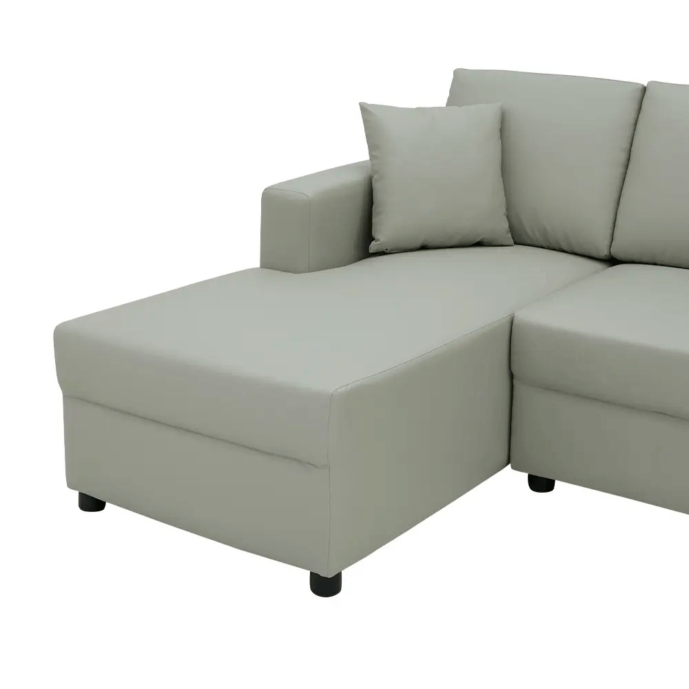 66589 H-JORGE/P PVC L-SHAPE SOFA/R LGY PVC UPHOLSTERY. PLASTIC LEG. 