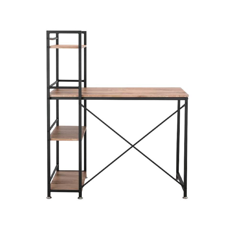 66579 CONNER/P MULTI WORKING TABLE120CM. NT/BK PB WITH PVC FINISHED, STEEL FRAME 