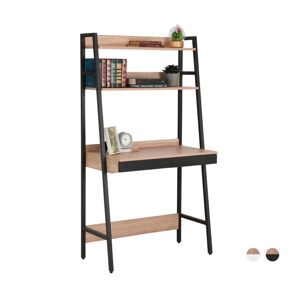 66582 VEERA HOME DESK 85 CM. NO/BK PB WITH PVC FINISHED, STEEL FRAME 