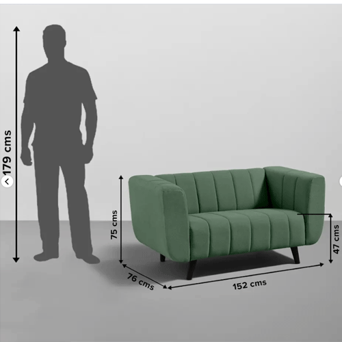 19480 DUROFLEX SOFA KIKI 2 SEATER GREEN 