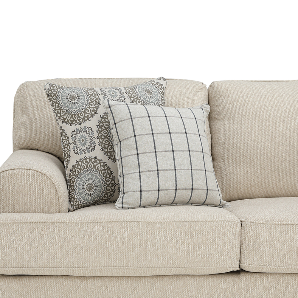 66556 WESTMINSTER FABRIC SOFA 3/S BE, EASY CLEAN UPHOLSTERED,RUBBER WOOD LEGS 