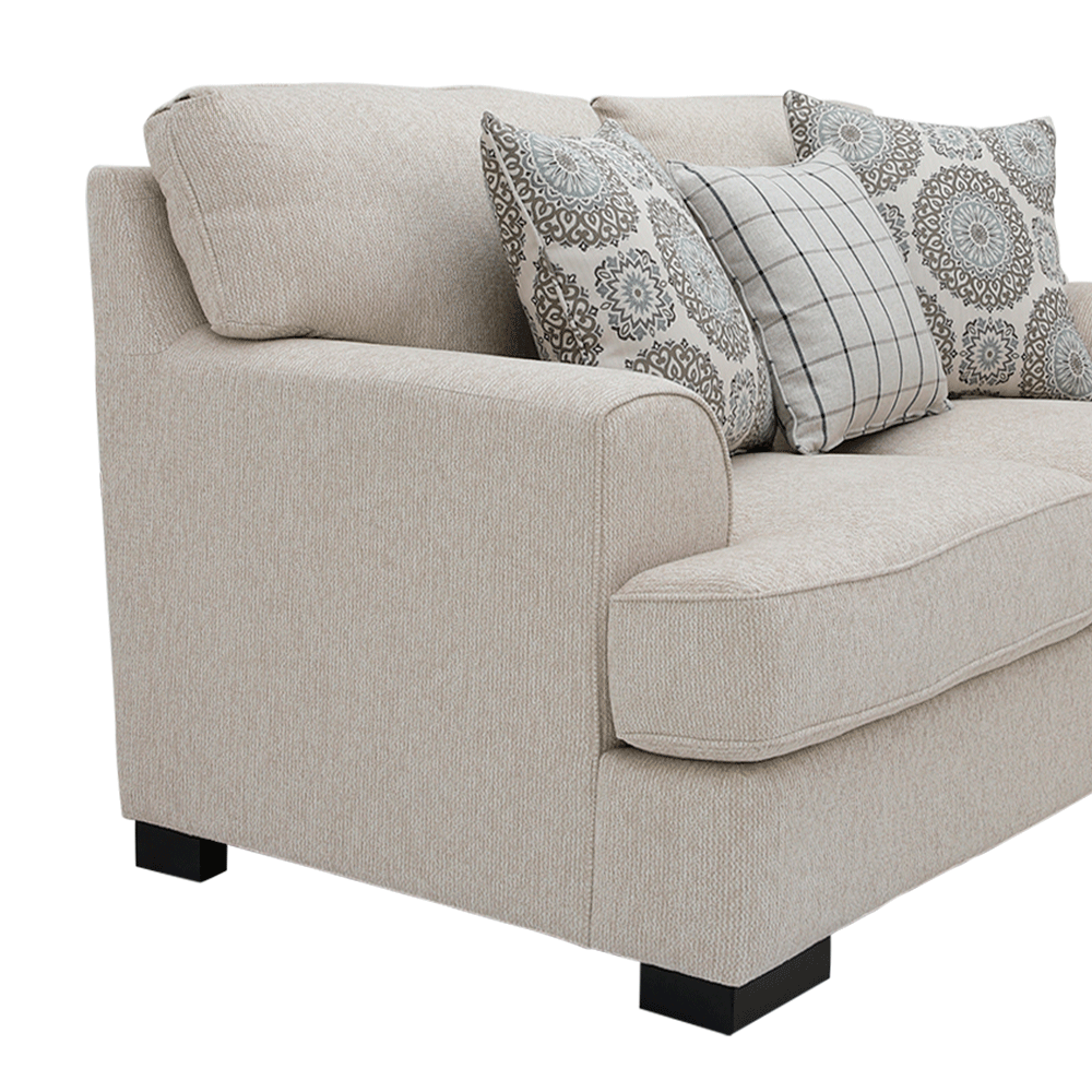 66557 WESTMINSTER FABRIC SOFA 2/S BE, EASY CLEAN UPHOLSTERED,RUBBER WOOD LEGS 