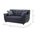 43304 HUNS PVC 2.5/S SOFA BK, PVC UPHOLSTERY. WOOD FRAME 