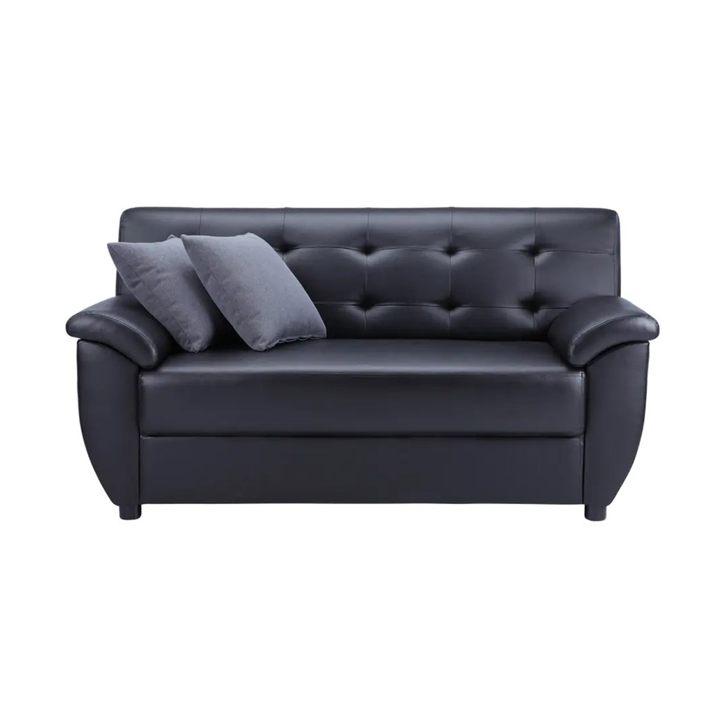 43304 HUNS PVC 2.5/S SOFA BK, PVC UPHOLSTERY. WOOD FRAME 