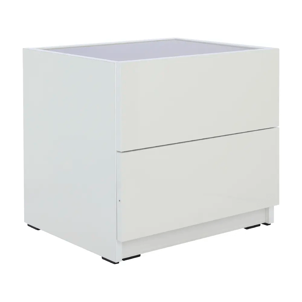 42303 BLANC NIGHT TABLE 50CM. WT PB WITH MELAMINE UV HG FINISHED 