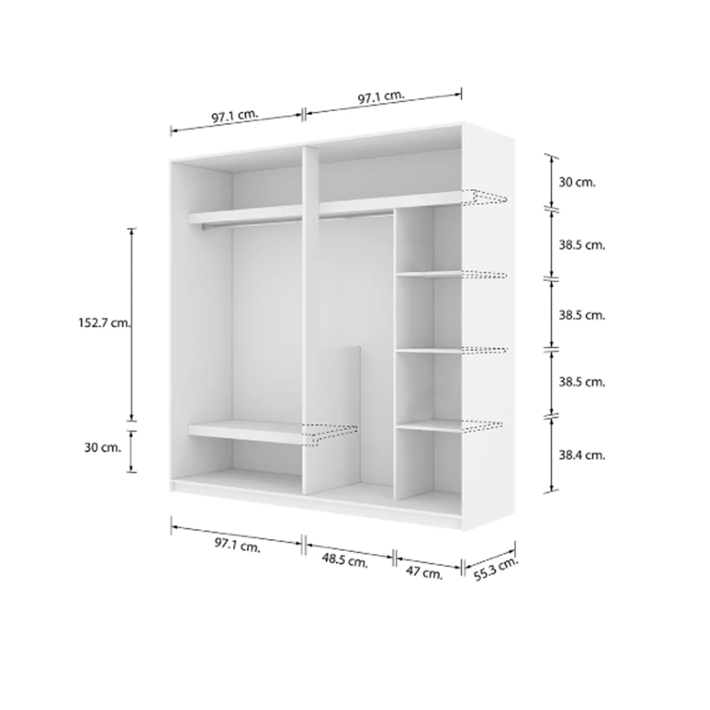 40396 VAGUS 4 DOOR WARDROBE WT 